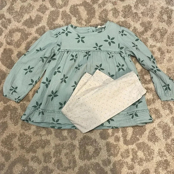 Jessica Simpson - Green Top and Leggings Set 4t - Picture 1 of 8